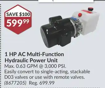 Princess Auto 1 HP AC Multi-Function Hydraulic Power Unit offer