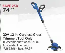 Princess Auto 20V 12 in. Cordless Grass Trimmer, Tool Only offer