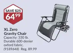 Princess Auto XL Zero Gravity Chair offer