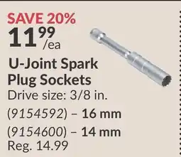 Princess Auto U-Joint Spark Plug Sockets offer