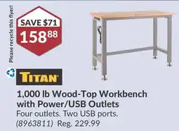 Princess Auto 1,000 lb Wood-Top Workbench offer