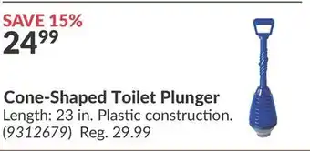 Princess Auto Cone-Shaped Toilet Plunger offer
