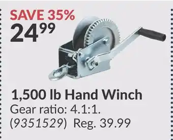 Princess Auto 1, 500 lb Hand Winch offer