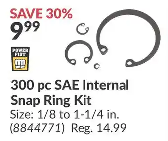 Princess Auto 300 pc SAE Internal Snap Ring Kit offer