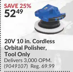 Princess Auto 20V 10 in. Cordless Orbital Polisher, Tool Only offer