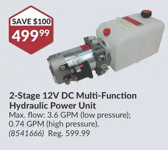 Princess Auto 2-Stage 12V DC Multi-Function Hydraulic Power Unit offer