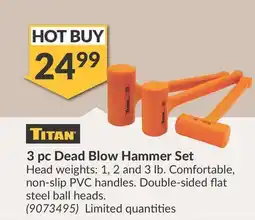 Princess Auto 3 pc Dead Blow Hammer Set offer