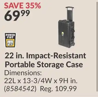 Princess Auto 22 in. Impact-Resistant Portable Storage Case offer