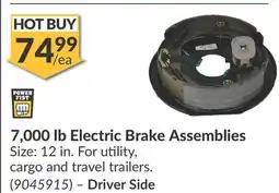 Princess Auto 7, 000 lb Electric Brake Assemblies offer