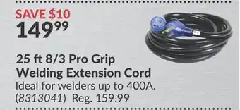 Princess Auto 25 ft 8/3 Pro Grip Welding Extension Cord offer