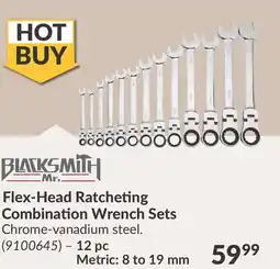Princess Auto Blacksmith Flex-Head Ratcheting Combination Wrench Sets offer