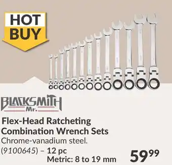 Princess Auto Blacksmith Flex-Head Ratcheting Combination Wrench Sets offer