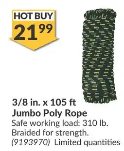 Princess Auto 3/8 in. x 105 ft Jumbo Poly Rope offer