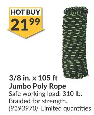 Princess Auto 3/8 in. x 105 ft Jumbo Poly Rope offer