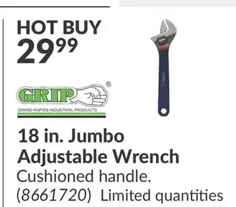 Princess Auto 18 in. Jumbo Adjustable Wrench offer