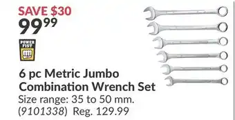 Princess Auto 6 pc Metric Jumbo Combination Wrench Set offer