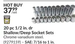Princess Auto 20 pc 1/2 in. dr Shallow/Deep Socket Sets SAE: 7/in offer