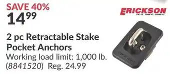 Princess Auto 2 pc Retractable Stake Pocket Anchors offer