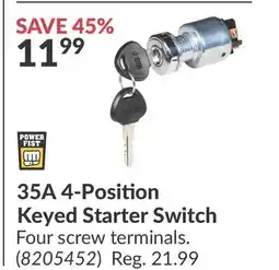 Princess Auto 35A 4-Position Keyed Starter Switch offer