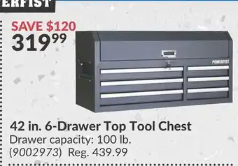 Princess Auto 42 in. 6-Drawer Top Tool Chest offer