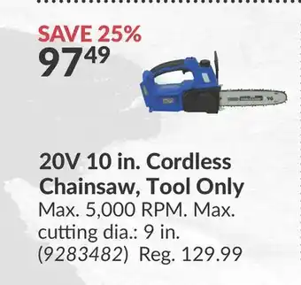 Princess Auto 20V 10 in. Cordless Chainsaw, Tool Only offer