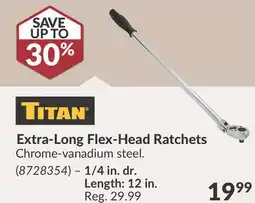 Princess Auto Extra-Long Flex-Head Ratchets offer