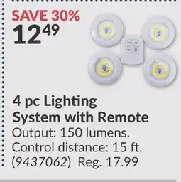 Princess Auto 4 pc Lighting System with Remote offer