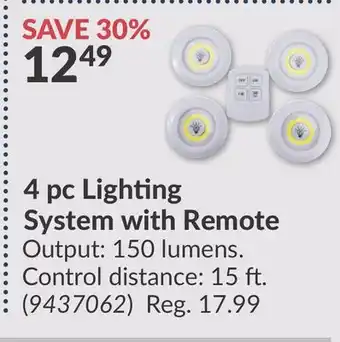 Princess Auto 4 pc Lighting System with Remote offer