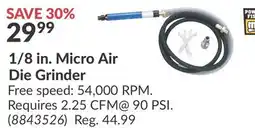 Princess Auto Power Fist 1/8 in. Micro Air Die Grinder offer