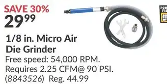 Princess Auto Power Fist 1/8 in. Micro Air Die Grinder offer