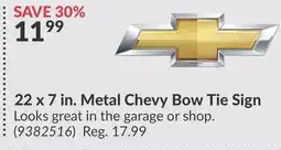 Princess Auto 22 x 7 in. Metal Chevy Bow Tie Sign offer