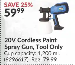 Princess Auto 20V Cordless Paint Spray Gun, Tool Only offer