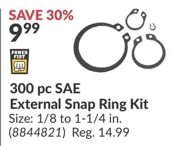Princess Auto 300 pc SAE External Snap Ring Kit offer