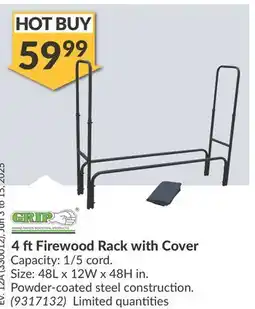 Princess Auto 4 ft Firewood Rack with Cover offer