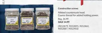 Princess Auto Construction screws offer