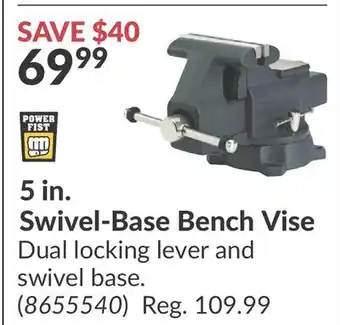 Princess Auto 5 in. Swivel-Base Bench Vise offer