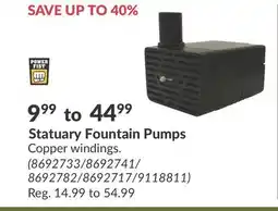 Princess Auto Statuary Fountain Pumps offer