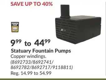 Princess Auto Statuary Fountain Pumps offer