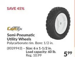 Princess Auto CastEx Semi-Pneumatic Utility Wheels offer