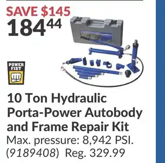 Princess Auto 10 Ton Hydraulic Porta-Power Autobody and Frame Repair Kit offer