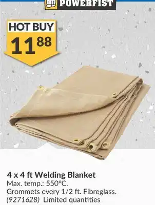 Princess Auto 4 x 4 ft Welding Blanket offer