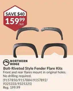 Princess Auto Bolt-Riveted Style Fender Flare Kits offer