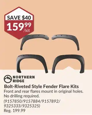 Princess Auto Bolt-Riveted Style Fender Flare Kits offer