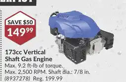 Princess Auto 173cc Vertical Shaft Gas Engine offer