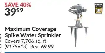 Princess Auto Maximum Coverage Spike Water Sprinkler offer