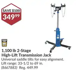 Princess Auto 1, 100 lb 2-Stage High-Lift Transmission Jack offer
