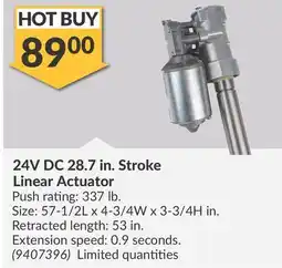 Princess Auto 24V DC 28.7 in. Stroke Linear Actuator offer