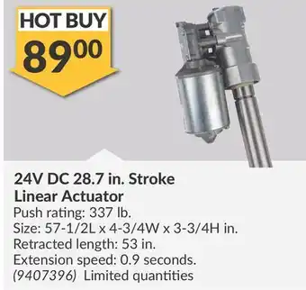 Princess Auto 24V DC 28.7 in. Stroke Linear Actuator offer