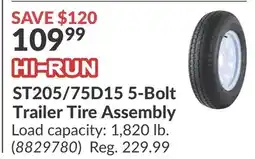 Princess Auto ST205/75D15 5-Bolt Trailer Tire Assembly offer