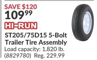 Princess Auto ST205/75D15 5-Bolt Trailer Tire Assembly offer